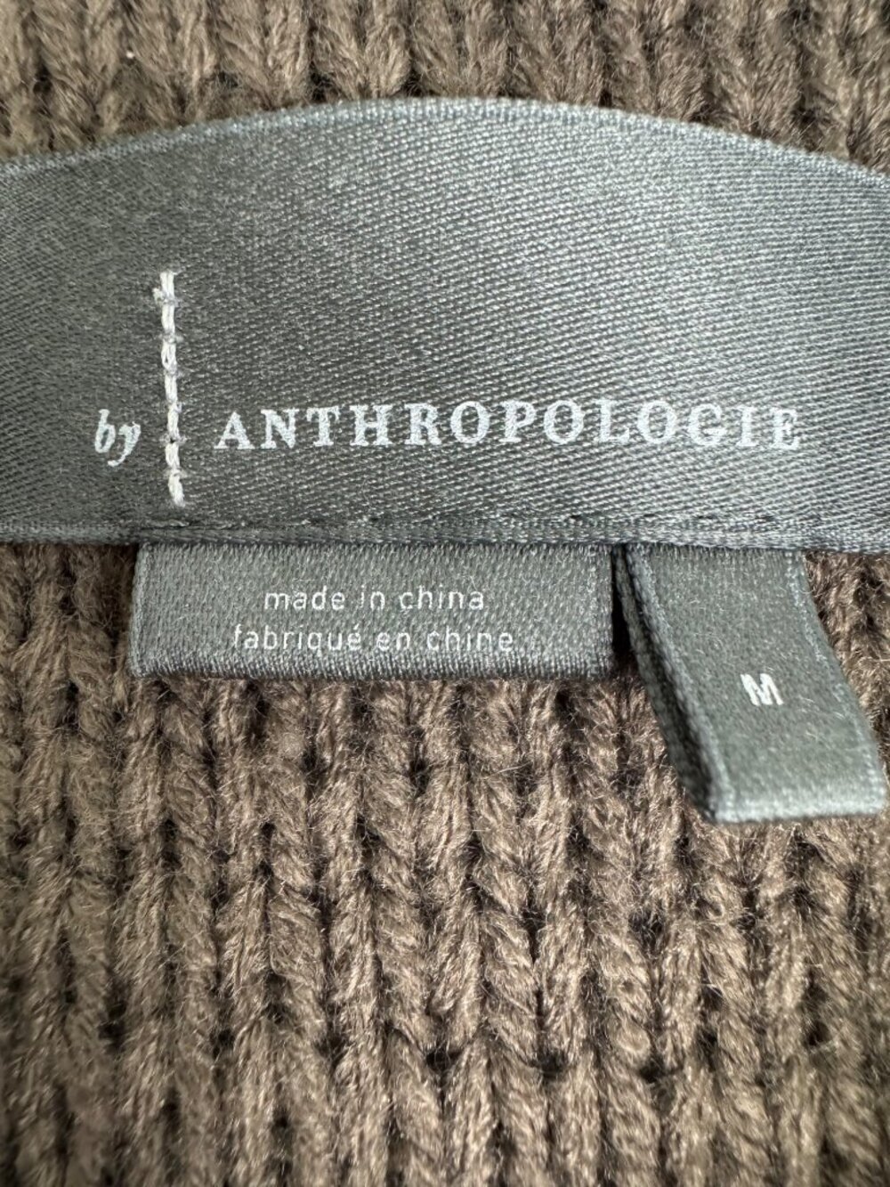 Anthropologie Sweater M Taupe Faux Suede Knit Long Coat W/Faux Shearling Collar - Picture 3 of 12